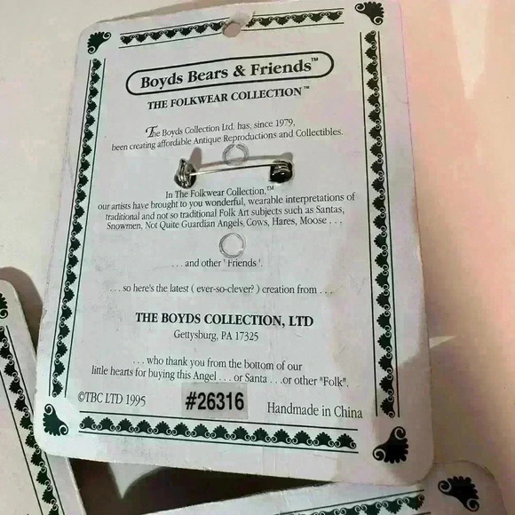 Vtg 1995 Boyds Bearwear & Folkwear  Brooch Lapel Pin - Lot Of 5 - Picture 12 of 12